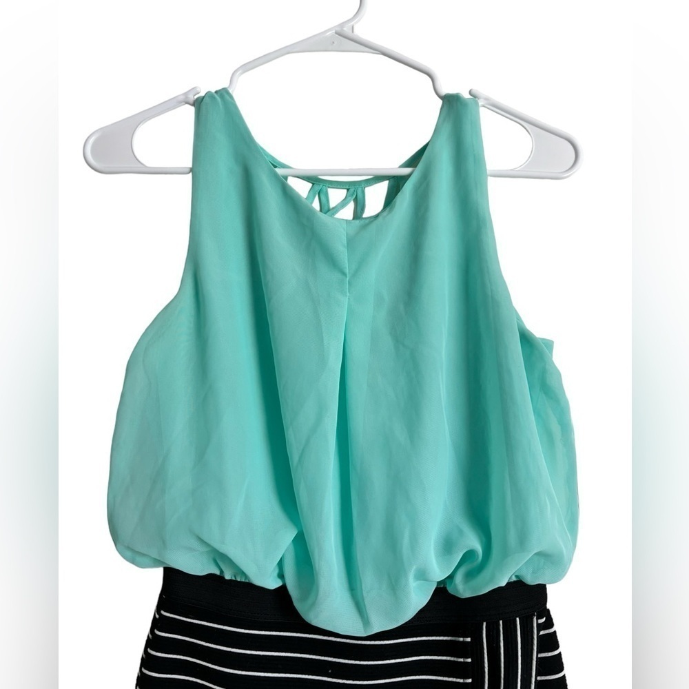 Speechless Solid Chiffon Stripe Lattice Style Dre… - image 5